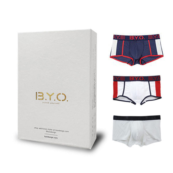 B.Y.O.｜Beyourown x Classic 四角內褲 舒適禮盒組 (3入) - XL號
